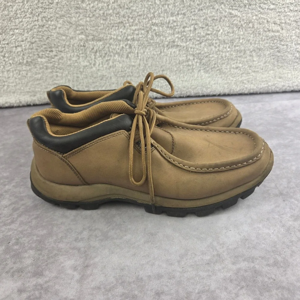 State Street Mens Tan Moc Toe Oxford Shoes Lace Up Lug Sole Size 9 S1516